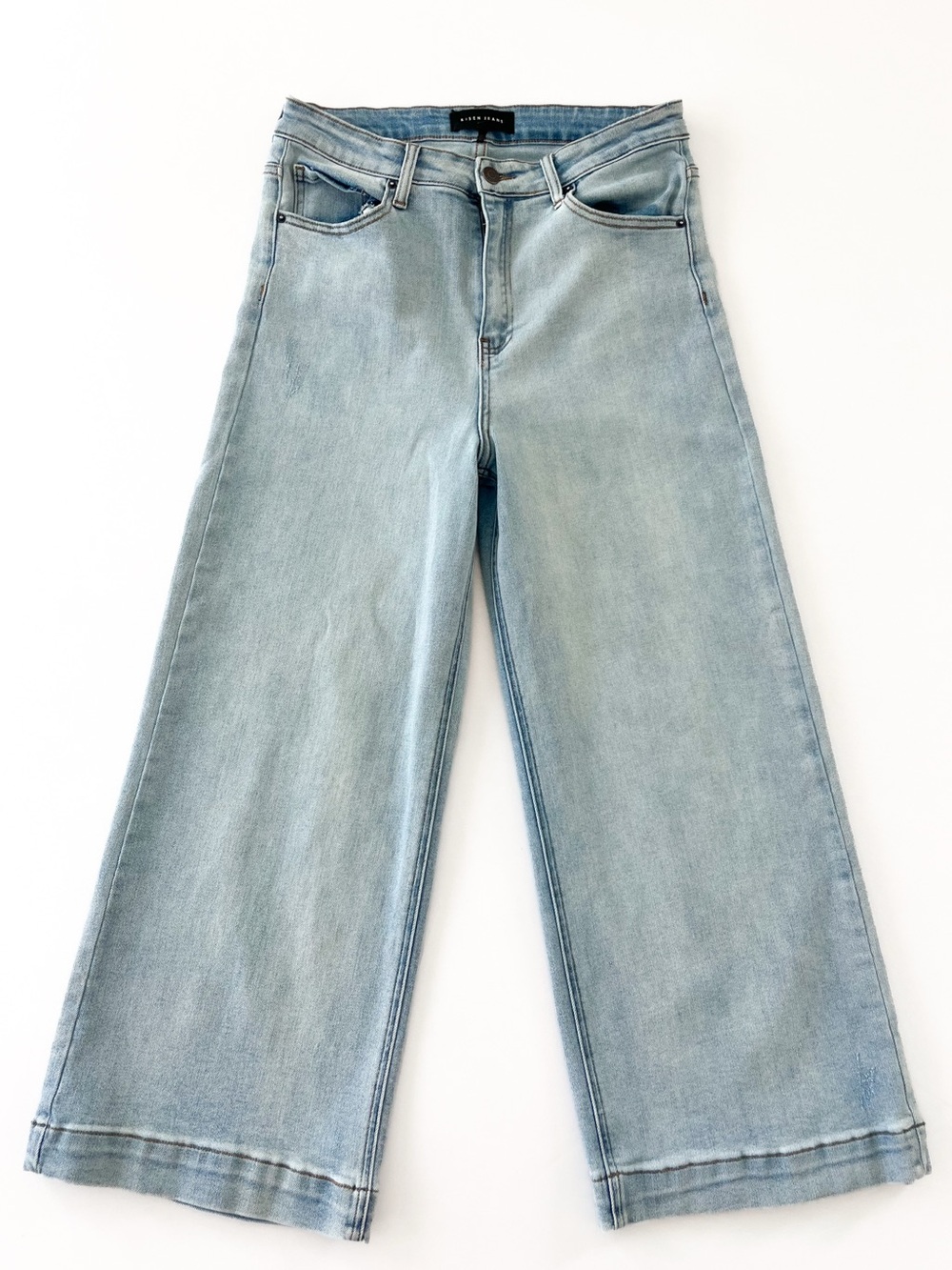 Risen Harper High Rise Ankle Wide Leg Jeans Light Wash 13 31